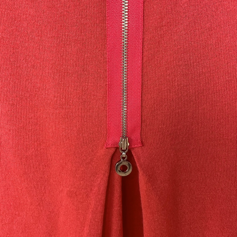 W By Worth Peach Pink 3/4 Sleeve Cashmere Blend Hi Low Zipper Back Sweater Sz P - Picture 6 of 6